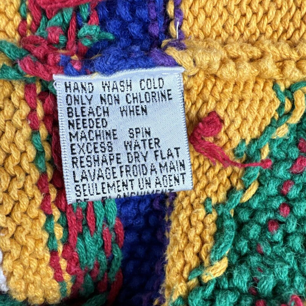 Vintage Talbots Hand Knit‎ Christmas Sweater Women's L Colorful Uglycore (1039) - Picture 5 of 9